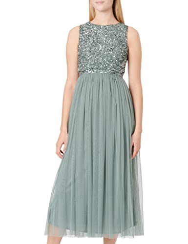Maya Deluxe Vrouwen Midaxi Jurk Dames Mouwloze Pailletten Hoge Empire Taille Tule Versierd voor Bruiloft Gast Bal Bruidsmeisje, Bessen, 42 Maya Deluxe Vrouwen Midaxi Jurk Dames Mouwloze Pailletten Hoge Empire Taille Tule Versierd voor Bruiloft Gast Bal Bruidsmeisje, Bessen, 42 von Maya Deluxe