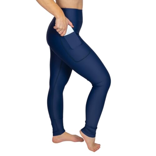 Maya Freya Navy Leggings – Hohe Taille Blickdicht rutschfest mit Handytaschen – Bequem und stilvoll für den Alltag von Maya Freya