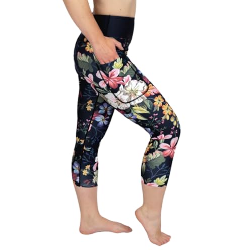 Maya Freya Victorian Capri-Leggings – High Waist Blickdicht rutschfest mit Handytaschen – Bequeme Alltags-Capris für Komfort und Stil von Maya Freya