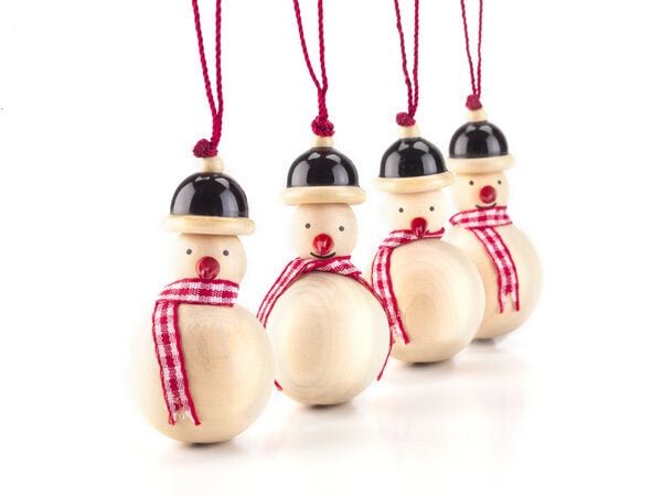 Maya Organic Weihnachtsdekoration 4 Snowmen in a Box von Maya Organic