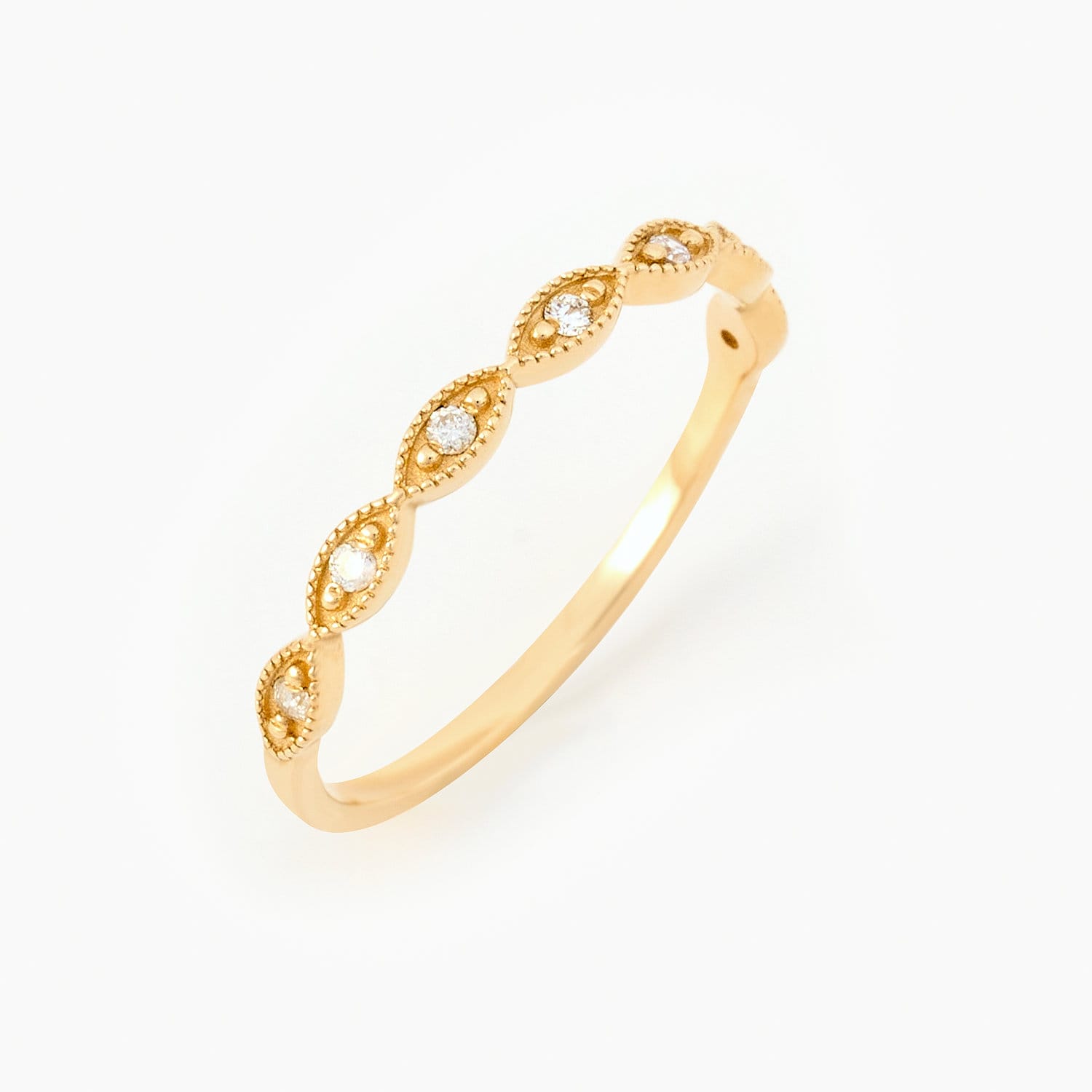 14K Solid Gold Diamant Art Deco Halber Eternity Ring | Ehering Stapelbarer Schmuck 14K Solid Gold Diamant Art Deco Halber Eternity Ring | Ehering Stapelbarer Schmuck von MayaAndMia