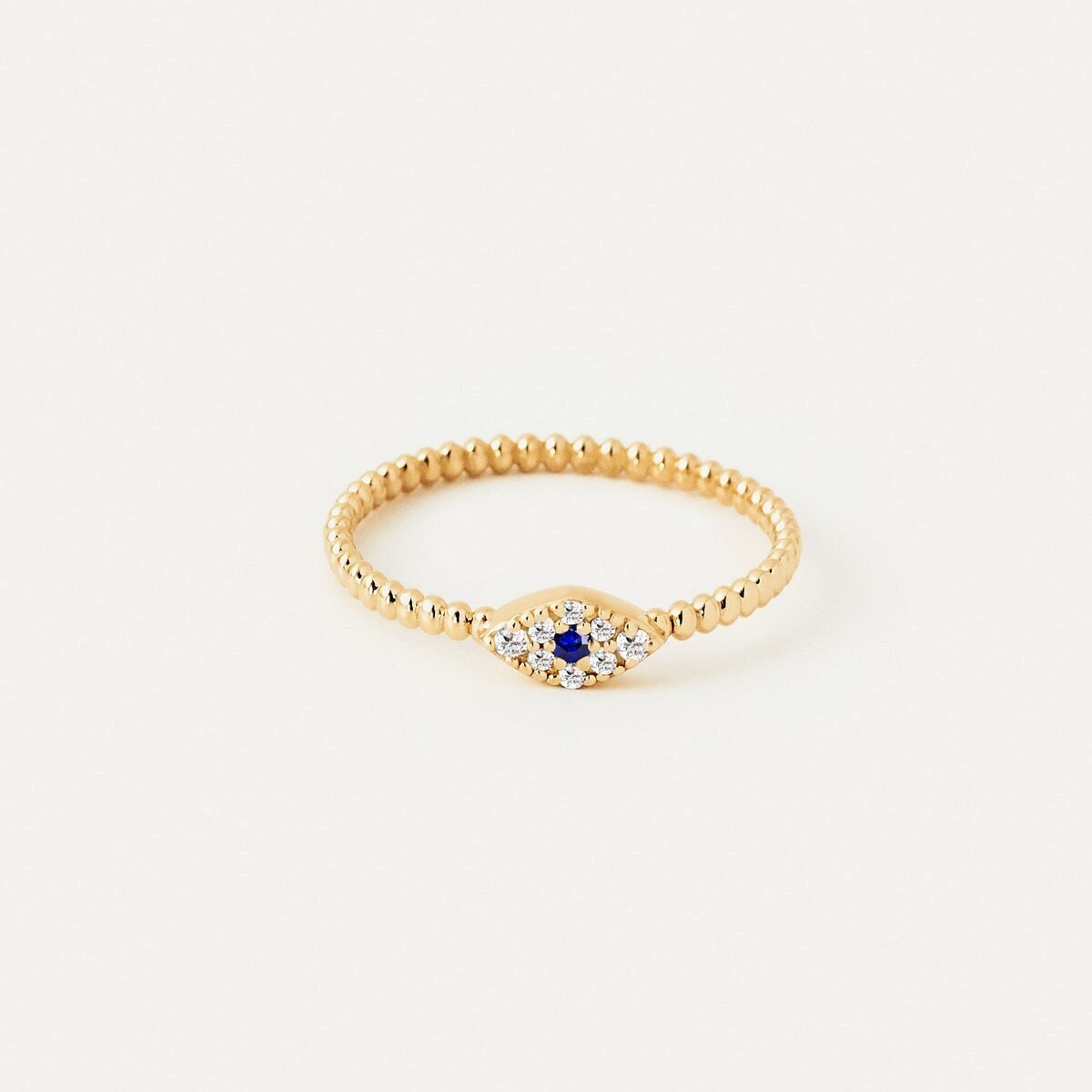 14K Solid Gold Diamant Evil Eye Ring Für Frauen | Saphir Perlenring Echtgoldschmuck Geschenk Sie von MayaAndMia