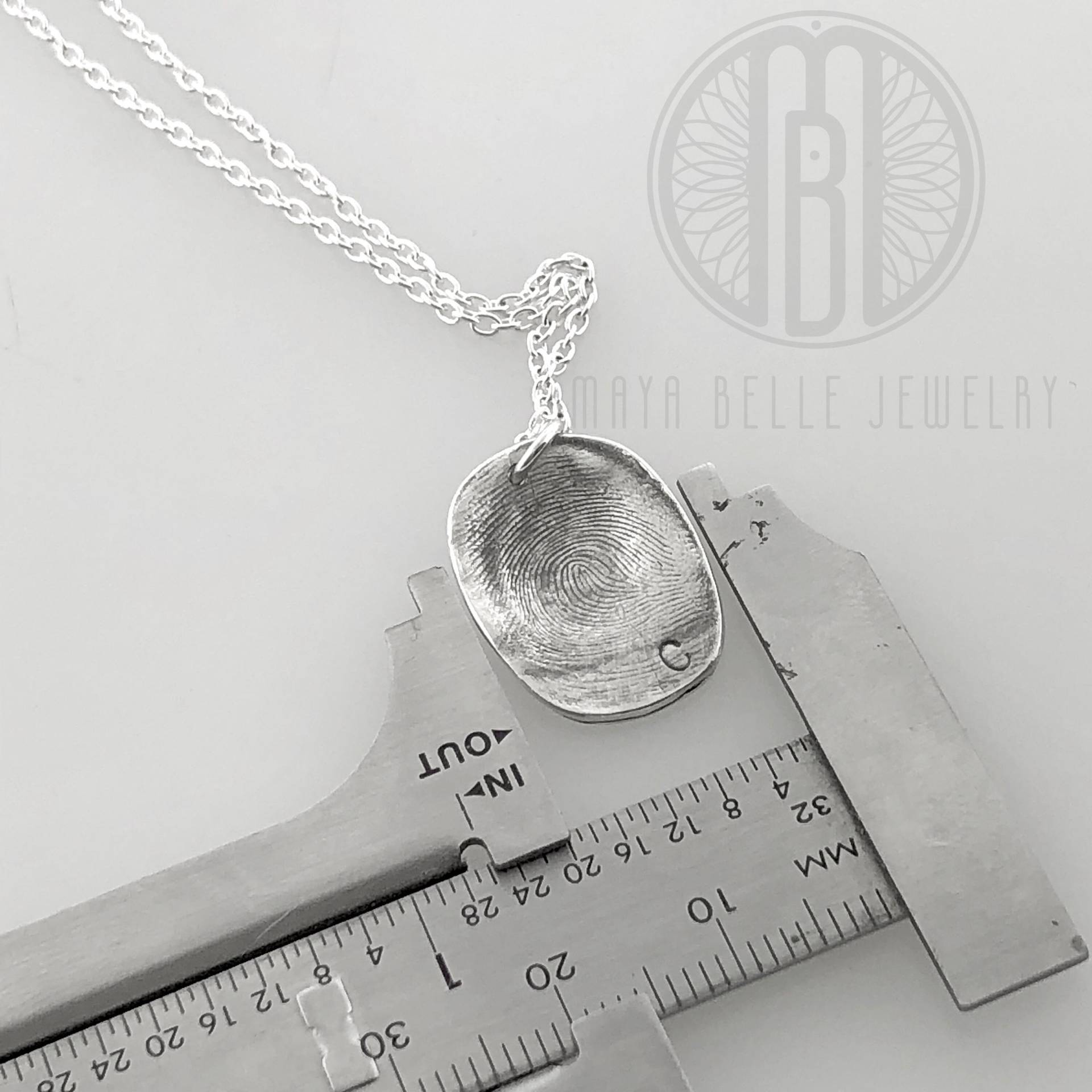 Feinsilber Fingerabdruck-Halskette Schmuck Für Kinderandenken von MayaBelle