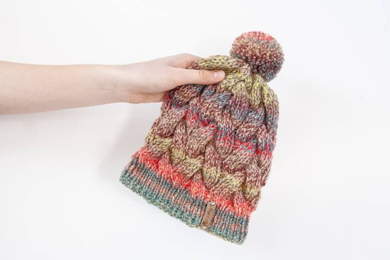 Handgestrickte Pom Mütze Dicke Acryl Wintermütze von MayaCroft