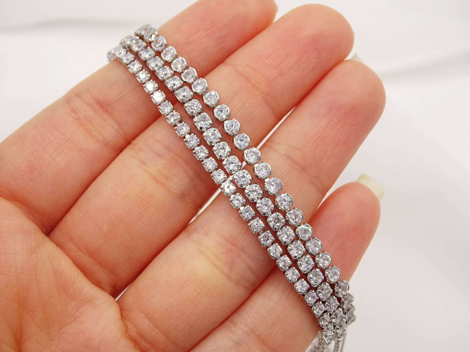 3 Größen 925 Sterling Silber Classic Tennis Armband, Cz Cubic Zircon, Brautschmuck, Bestes Geschenk Für Mädchen, Frauen, Geburtstag, Mutter von MayaJewelsStore