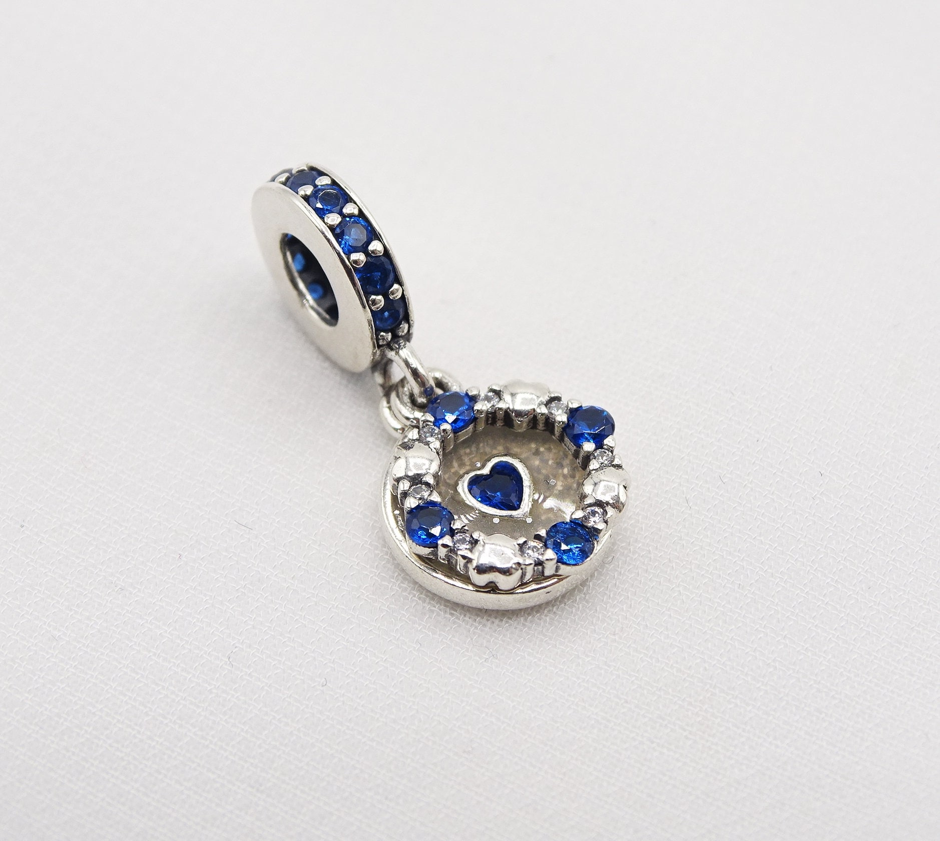 Herz-Charme Mit Blauem Zirkonstein, Pandora Style, 925 Sterling Silber, Bestes Geschenk Für Mädchen, Frauen, Geburtstag, Jahrestag, Muttertag von MayaJewelsStore