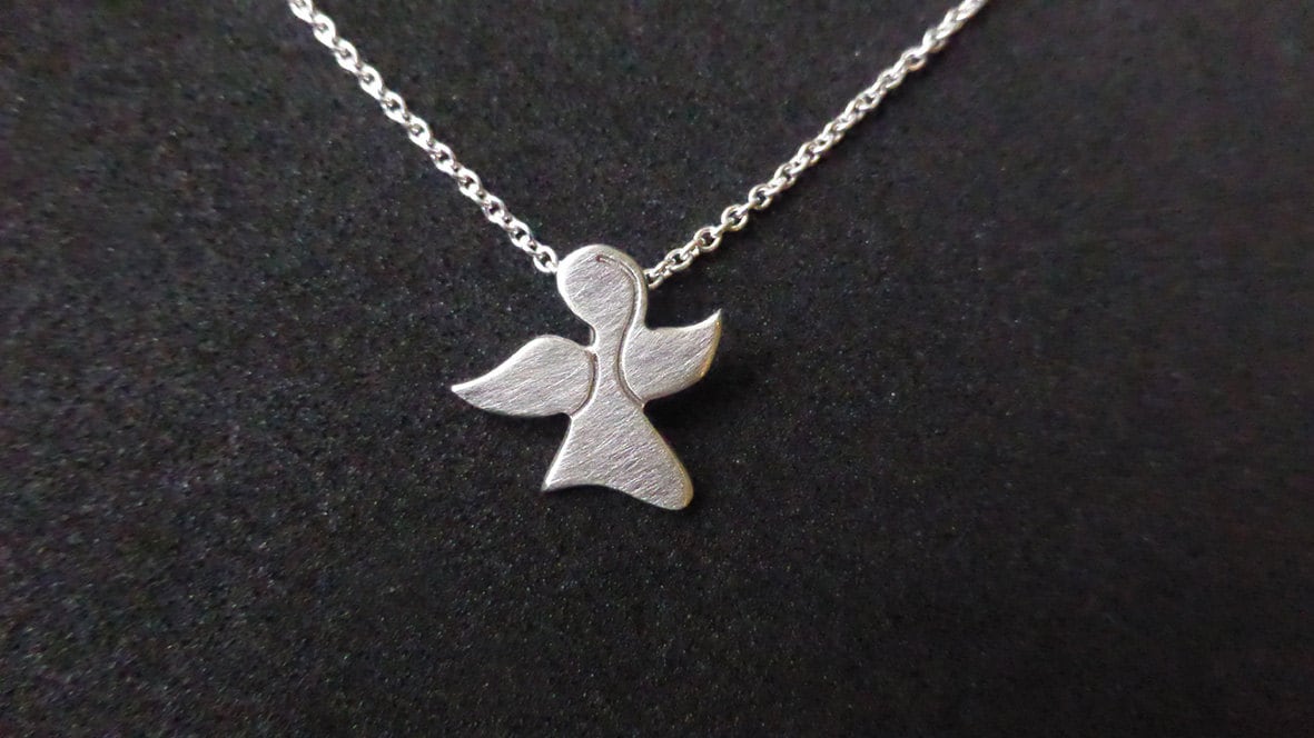 Kleine Schutzengel Halskette, Silber Schutzengel Anhänger, Erinnerung Halskette, Erinnerungsschmuck, Personalisiert, Initial Halskette, Kostenloser Kleine Schutzengel Halskette, Silber Schutzengel Anhänger, Erinnerung Halskette, Erinnerungsschmuck, Personalisiert, Initial Halskette, Kostenloser von MayaMoments