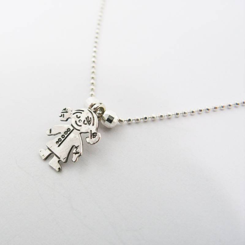 Silberne Halskette Mit Mädchenanhänger | Sn-2656. Geschenk Für Sie, Muttertagsgeschenk von MayaOr