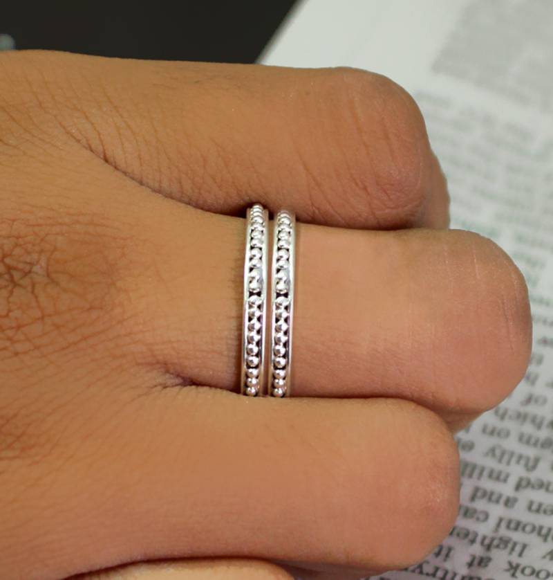 Stapelring Aus Sterling Silber 925Er Silberschmuck von MayaStudio