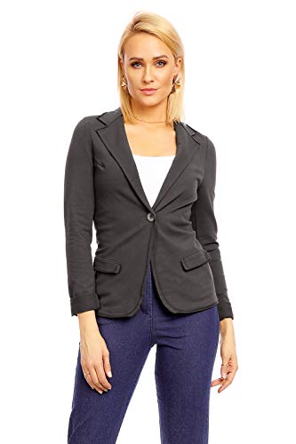 Mayaadi Damen Blazer Uniform Jacke Military Elegant Anzugjacke Anzug Admiral Neu Knopfleiste Kurz Knopf Cardigan Freizeit Frauen Bolero Frühling 2088 Dunkelgrau S von Mayaadi