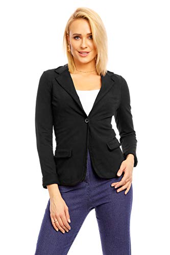 Mayaadi Damen Blazer Uniform Jacke Military Elegant Anzugjacke Anzug Admiral Neu Knopfleiste Kurz Knopf Cardigan Freizeit Frauen Bolero Frühling 2088 Schwarz S von Mayaadi