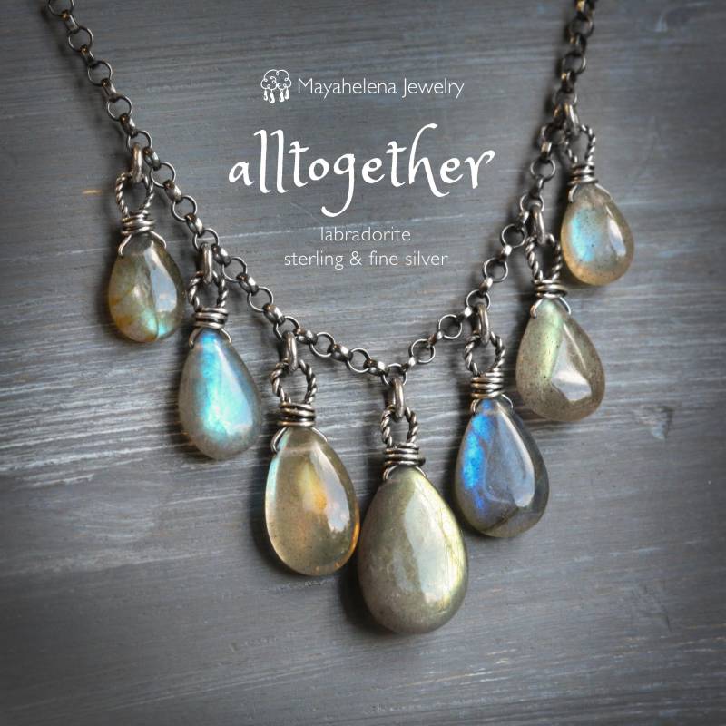 Alle Zusammen Jetzt Sterling Silber Multi Color Labradorit Halskette Alle Zusammen Jetzt Sterling Silber Multi Color Labradorit Halskette von Mayahelena