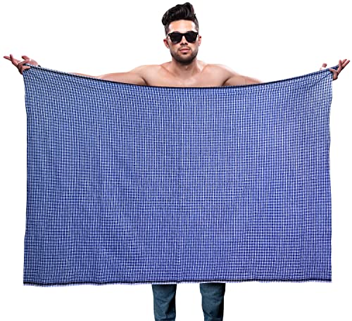 Herren Lungi Sarong aus 100% gekämmter Baumwolle | Stilvoll und komfortabel | Atmungsaktiver Stoff | Ideal für Urlaub, Strand und Entspannung von Mayaka786