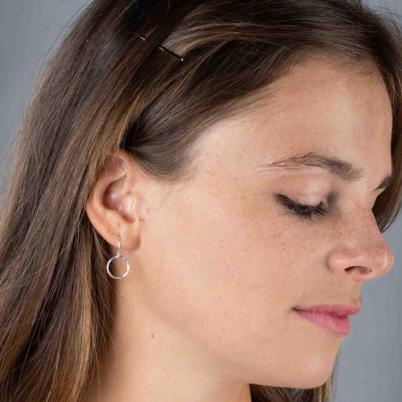 Gehämmerte 925 Silber Ohrringe | Simpler Ohrschmuck Echtsilber Offene Kreis Sterling von MayamBerlin