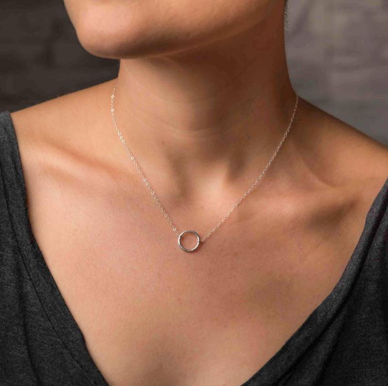 Gehämmerte 925 Silber Ring Kette | Einfache Halskette Echtsilber Offene Kreis Sterling Gehämmerte 925 Silber Ring Kette | Einfache Halskette Echtsilber Offene Kreis Sterling von MayamBerlin