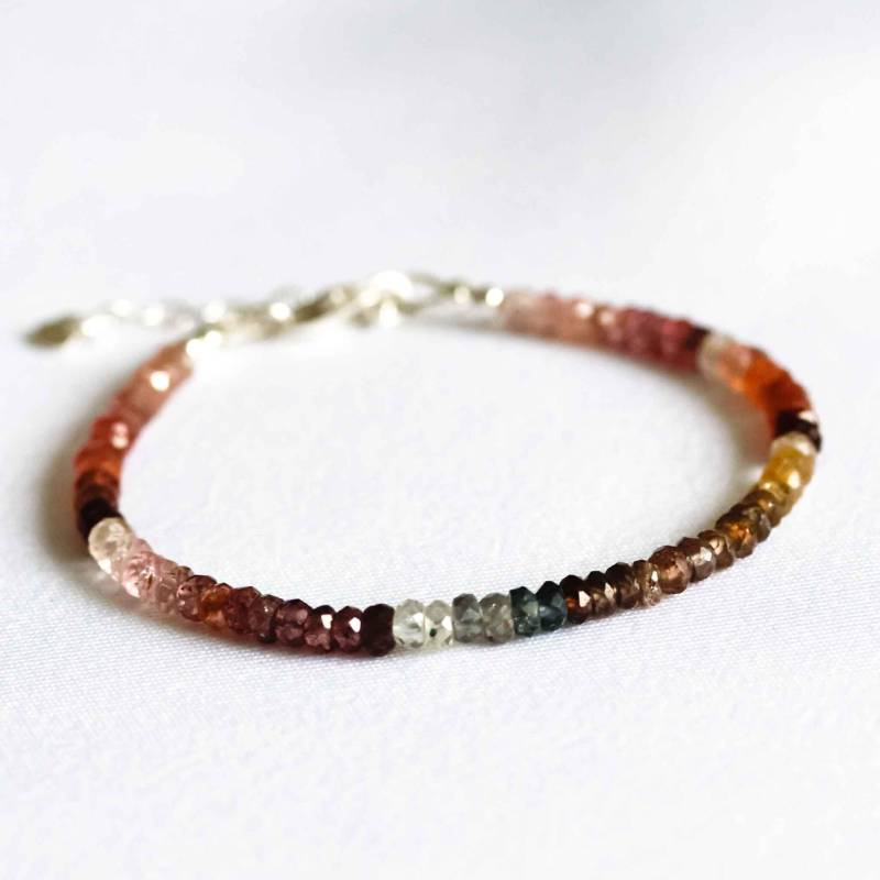 Multi Spinell Armband 925 Silber | Edelstein-Armband Farbverlauf Herbstschmuck von MayamBerlin