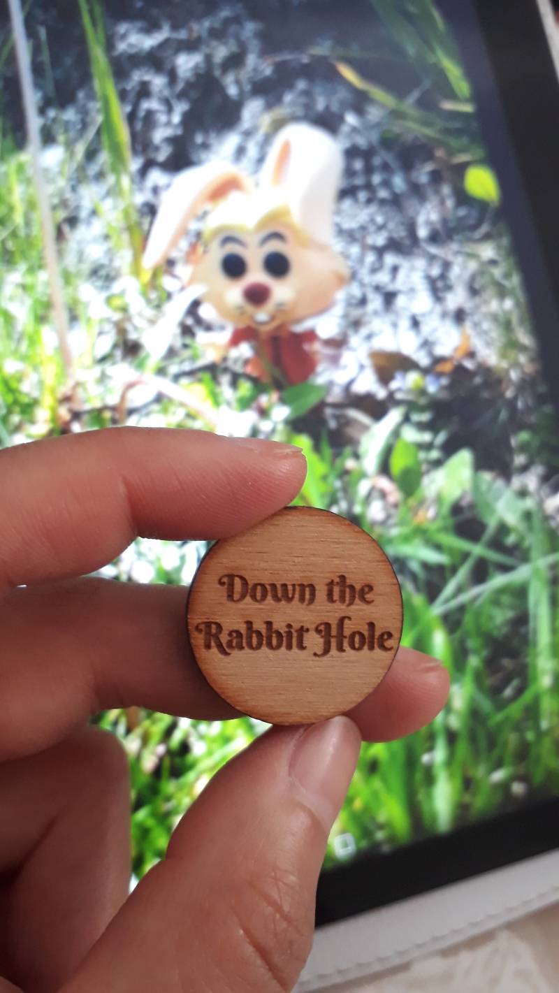 Down The Rabbit Hole Pin Button Down The Rabbit Hole Pin Button von MayasWonderlandAT