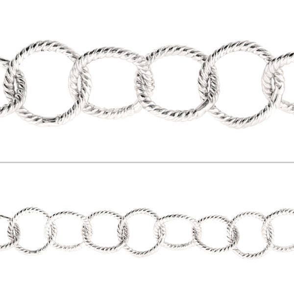 1Ft, Sterling Silber Twisted Link Kette. 7mm Link-Kette. Kette Zu Fuß. Design-Schmuck, Machen Halsketten, Armbänder, Fußkettchen, Ss7090A von Mayasgems