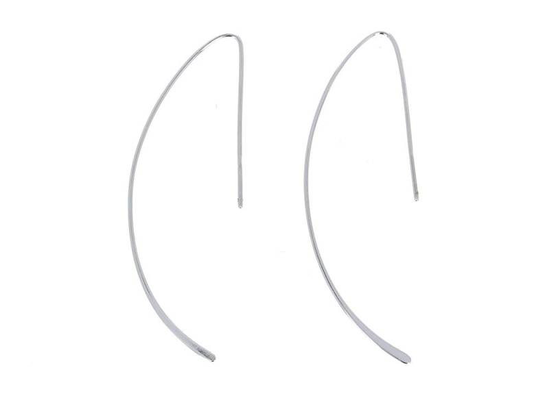 Moderne Halb Hoop, Sterling Silber Tropfen Ohrringe, Leichter Draht 925 von Mayasgems