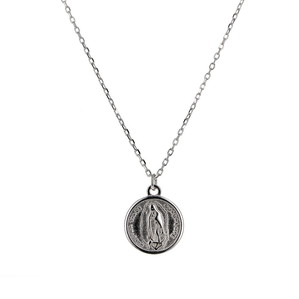sterling Silber, Mini Mary Medaille Halskette, Verstellbar, Mutter Medaillon, 925 von Mayasgems