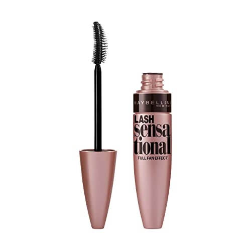 Maybelline Lash Sensational Voller-Wimpern-Fächer Mascara in Black, definiert jede einzelne Wimper, mit spezieller Wimpern-Entfalter-Bürste, extrem schwarze Pigmente, 9,5 ml von MAYBELLINE