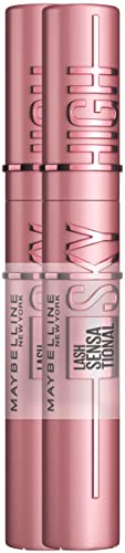 Maybelline New York Schwarze Wimperntusche für extrem lange Wimpern, Lash Sensational Sky High Mascara im Doppelpack, Very Black, 2 x 7,2 ml von MAYBELLINE