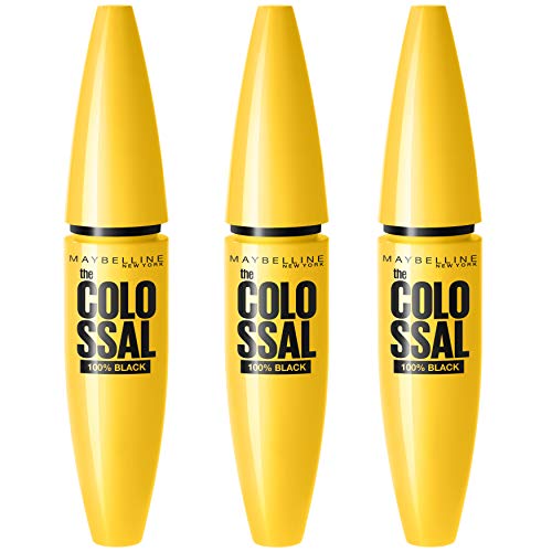 Maybelline New York Mascara Volum'Express, The Colossal, 100% Black, 3 x 10,7 ml von MAYBELLINE