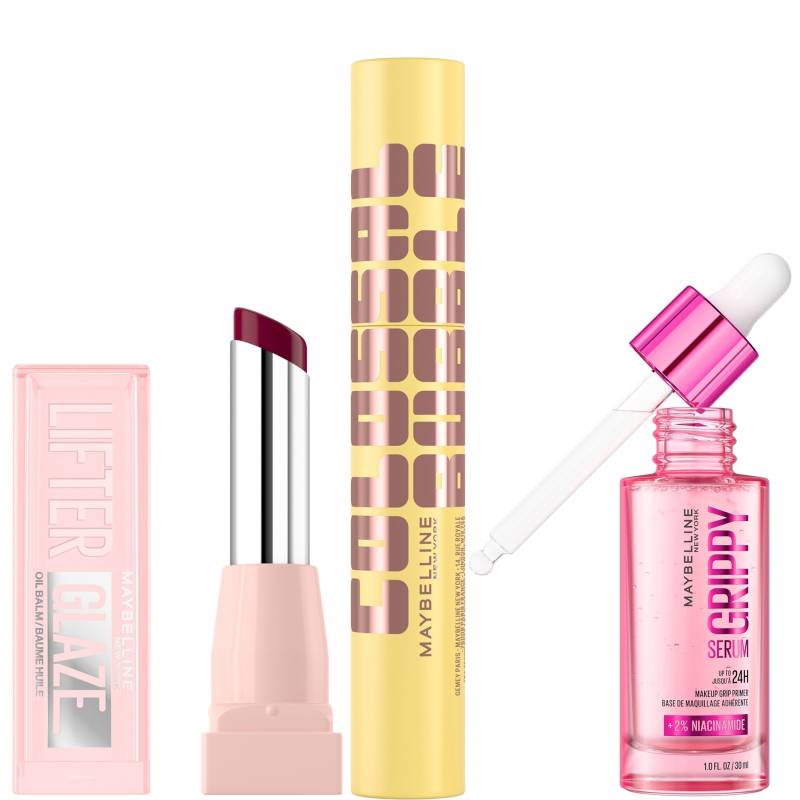 Maybelline Viral Favourites Make Up Bundle with Grippy Primer, Colossal Mascara and Lifter Glaze Lip Balm (Various Shades) - Acai Glaze von Maybelline New York