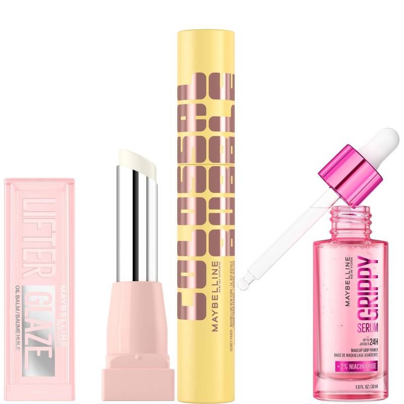 Maybelline Viral Favourites Make Up Bundle with Grippy Primer, Colossal Mascara and Lifter Glaze Lip Balm (Various Shades) - Clear Crave von Maybelline New York