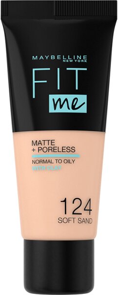 Maybelline New York Fit Me! Matte + Poreless Make-Up 124 Soft Sand Foundation (flüssig) 30ml von Maybelline