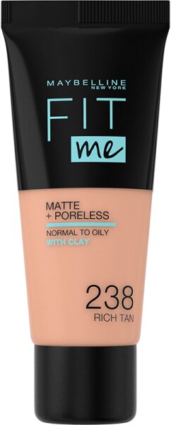 Maybelline New York Fit Me! Matte + Poreless Make-Up 238 Rich Tan Foundation (flüssig) 30ml von Maybelline