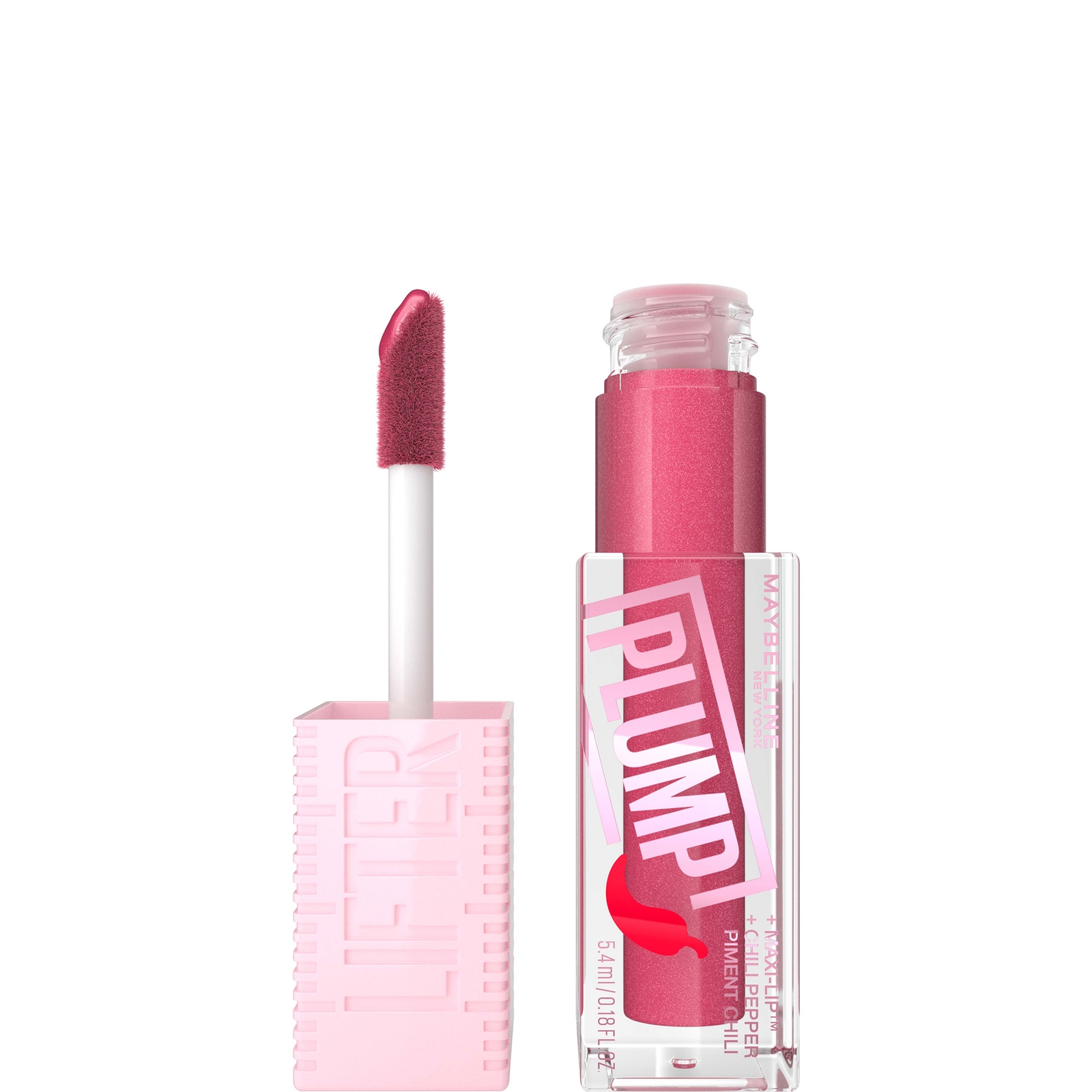 Maybelline Lifter Gloss Aufpolsterndes Lipgloss Langanhaltende Formel mit Hyaluronsäure & Chillipfeffer (Verschiedene Farbtöne) - Mauve Bite von Maybelline