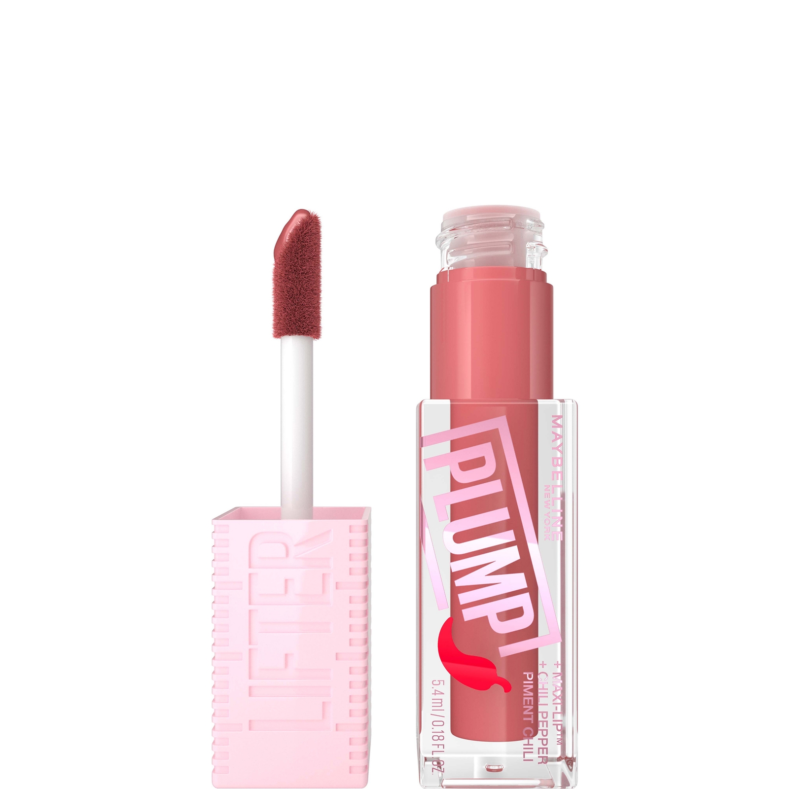 Maybelline Lifter Gloss Aufpolsterndes Lipgloss Langanhaltende Formel mit Hyaluronsäure & Chillipfeffer (Verschiedene Farbtöne) - Peach Fever von Maybelline
