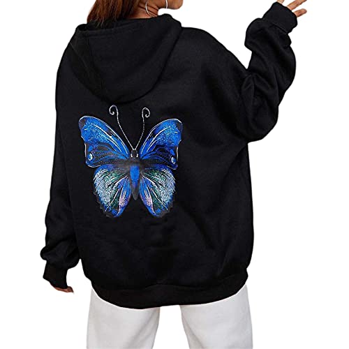 Mayber Damen Y2k Skeleton Zip Up Hoodie Strass Grafik Harajuku Gothic Übergroße Hoodies Ästhetische Pullover Sweatshirts-c1,M von Mayber