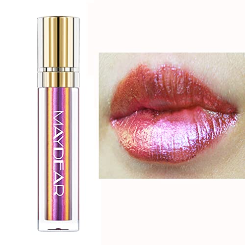 Maydear Chamäleon-Lippenstift, langlebiger, wasserfester, bunter, diamantschimmernder Lipgloss für Frauen und Mädchen, Make-up-Set von Maydear