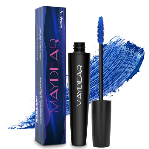 Maydear Mascara, wasserfest, langlebig, wischfest, voluminös und charmant, mehrere Farben erhältlich, Blau von Maydear