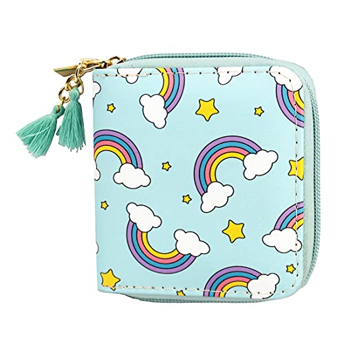 MayeBridge Niedliche Einhorn-Geldbörse, Einhorn-Reißverschluss, lange Clutch-Tasche, PU-Leder, Geldbörse für Mädchen und Frauen, Rainbow0514, Niedlich von MayeBridge