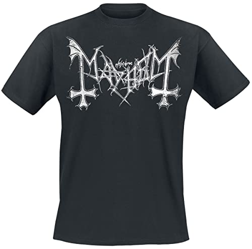 Mayhem Distressed Logo Männer T-Shirt schwarz L 100% Baumwolle Band-Merch, Bands von Mayhem