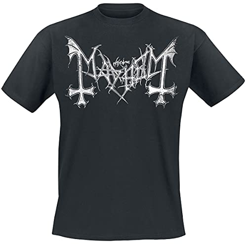 Mayhem Distressed Logo Männer T-Shirt schwarz M 100% Baumwolle Band-Merch, Bands von Mayhem
