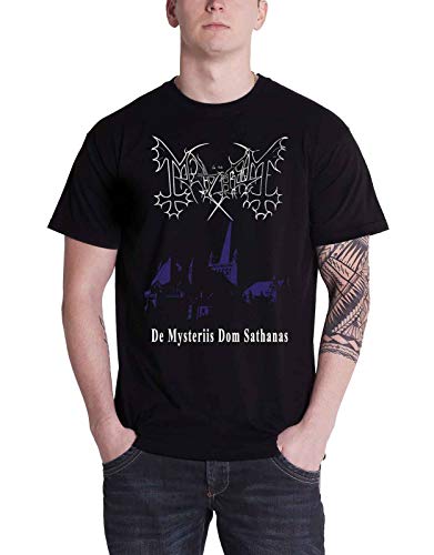 Plastichead Herren Mayhem-De Mysteriis Dom Sathanas T-Shirt, Schwarz, L von Plastic Head