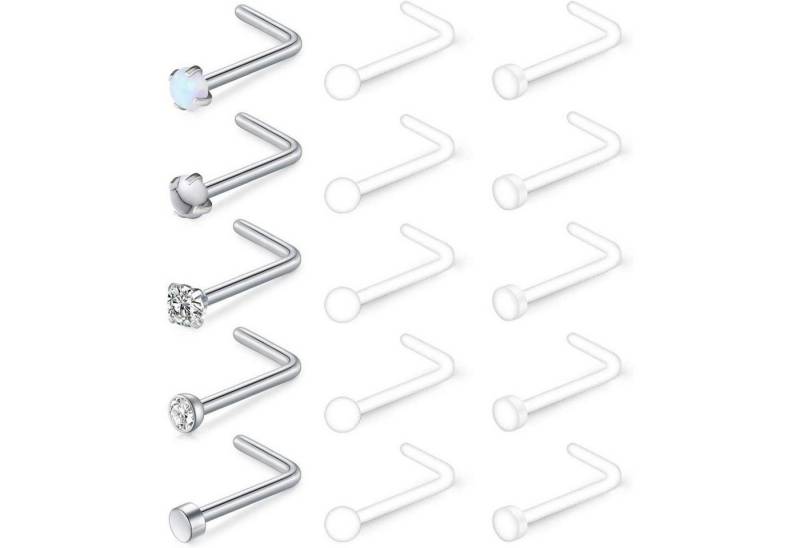 Mayhoop Nasenpiercing-Set 38-50 STK Flexibler Bioflex Nasenpiercing Retainer 18G/20G Edelstahl von Mayhoop