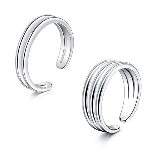 Mayhoop Vintage Zehenringe für Männer Jungen Chirurgenstahl Einstellbare Offene Zehenringe Silber Schwanz Ring Finger Ringe Knuckle Ring von Mayhoop