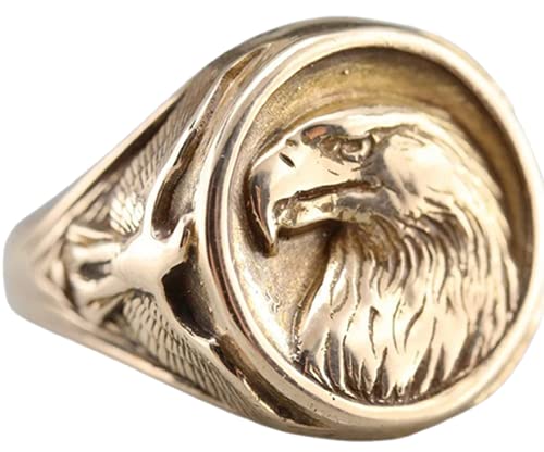 Adler-Ring, Amerikanischer Weißkopfseeadler-Kopf-Ring für Männer, Nordischer Wikinger-Adler-Vogel-Ring Falken-Adler-Schmuck, Keltischer Adler-Ring Gold-Adler-Band-Ring Punk-Adler-Tier-Ring (21.4) von MayiaHey