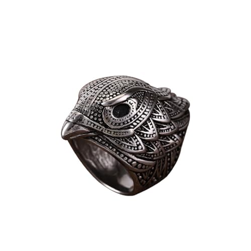 Adler-Ring, Niedlicher Vogel-Adler-Ring für Männer, Nordischer Wikinger-Adlerkopf-Ring Falken-Adler-Schmuck, Keltischer Adler-Ring Hip-Hop-Adler-Band-Ring Punk-Adler-Tier-Ring für Jungen (18.1) von MayiaHey