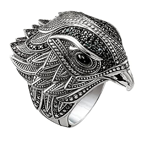 Adler-Ring, Niedlicher Vogel-Adler-Ring für Männer, Nordischer Wikinger-Adlerkopf-Ring Falken-Adler-Schmuck, Keltischer Adler-Ring Hip-Hop-Adler-Band-Ring Punk-Adler-Tier-Ring für Jungen (18.9) von MayiaHey