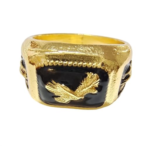 Adler-Ring, Nordischer Wikinger-Adler-Vogel-Ring für Männer, Fliegender Adler-Ring Falken-Adler-Schmuck, Keltischer Adler-Ring Hip-Hop-Gold-Adler-Band-Ring Punk-Adler-Tier-Ring für Jungen (19.8) von MayiaHey