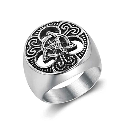 Keltischer Ring, Wikinger Keltischer Knoten Ring für Männer, Nordischer Wikinger Keltischer Knoten Siegelring Irischer Keltischer Schmuck, Keltischer Triquetra Dreifaltigkeitsknotenring (18.1) von MayiaHey