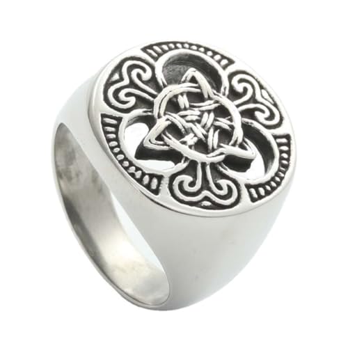 Keltischer Ring, Wikinger Keltischer Knoten Ring für Männer, Nordischer Wikinger Keltischer Knoten Siegelring Irischer Keltischer Schmuck, Keltischer Triquetra Dreifaltigkeitsknotenring (18.9) von MayiaHey