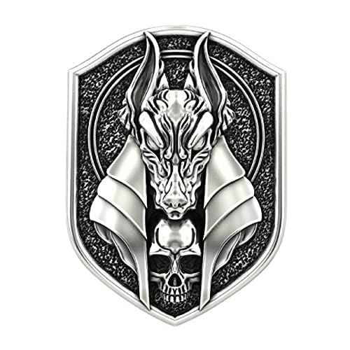 MayiaHey Anubis Ring, Gotischer Wolfskopf Ring für Männer, ägyptischer Gott Anubis Amulett Ring Nordischer Wikinger Wolf Tierring Anubis Wolf Schmuck, Hip Hop Wolf Band Ring Punk Wolf Schild Ring von MayiaHey