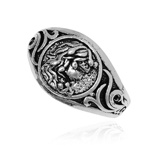 Medusa-Ring, Gotischer Gorgonen Ring für Herren, Griechische Mythologie Medusa Schlangenring Medusa-Schmuck, Nordischer Wikinger Medusa Schlangenring Medusa-Band-Ring Punk-Medusa-Kopfring (17.3) von MayiaHey